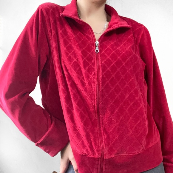 Vintage Sweaters - ♦️ quilted zip up sweater